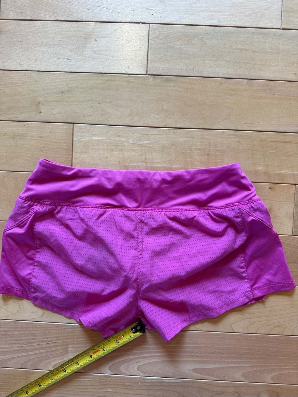 Nike Women's Bright Magenta Athletic Shorts with Silver Swoosh - Picture 4 of 4